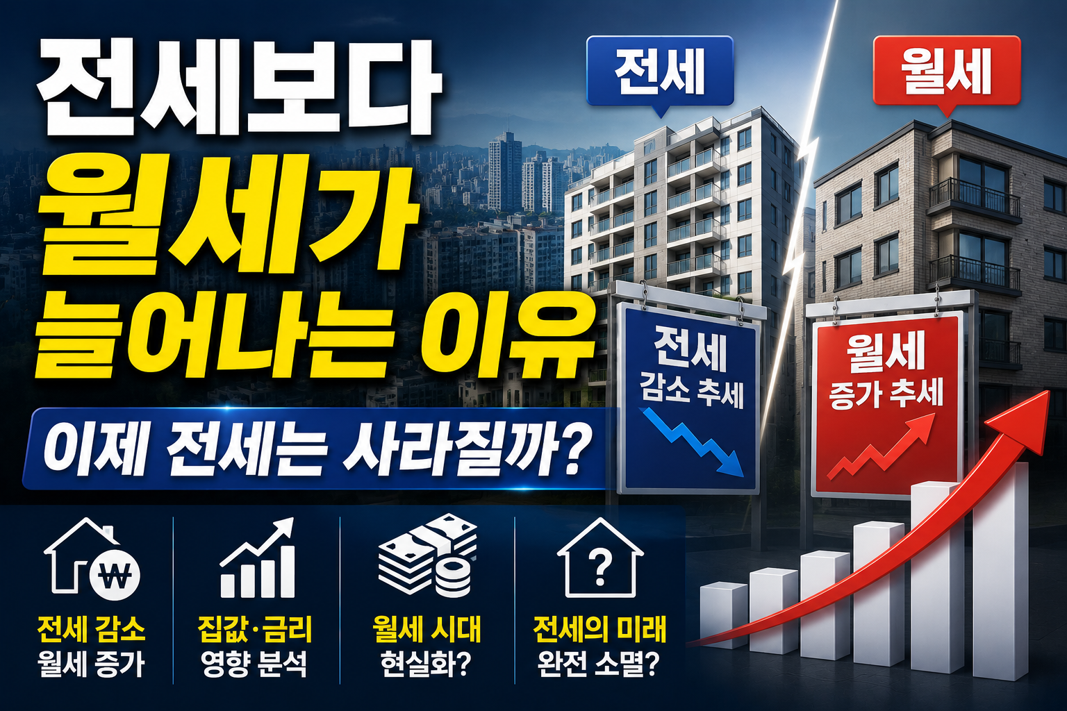 전세보다 월세가 늘어나는 이유 및 전망